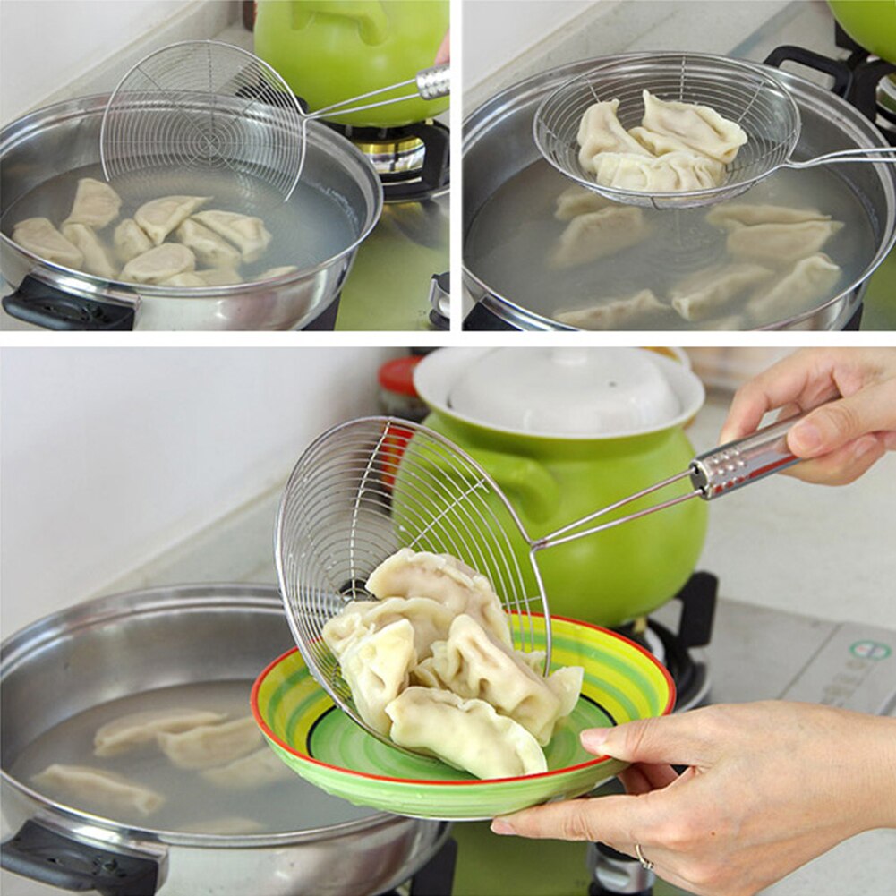 Zeef Skimmer Rvs Spider Zeef Pollepel Voor Pasta Spaghetti Noedels En Koekenpan In Keuken 12 Inch Kom