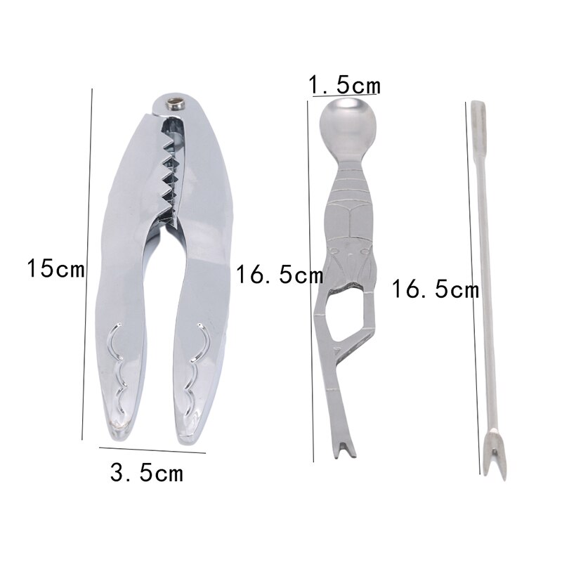 Juego de Herramientas para mariscos, pinzas para cangrejo, Crackers, cucharas, pelador de gambas de cangrejo de acero inoxidable, alicates de pinza: Upgrade 3PCS