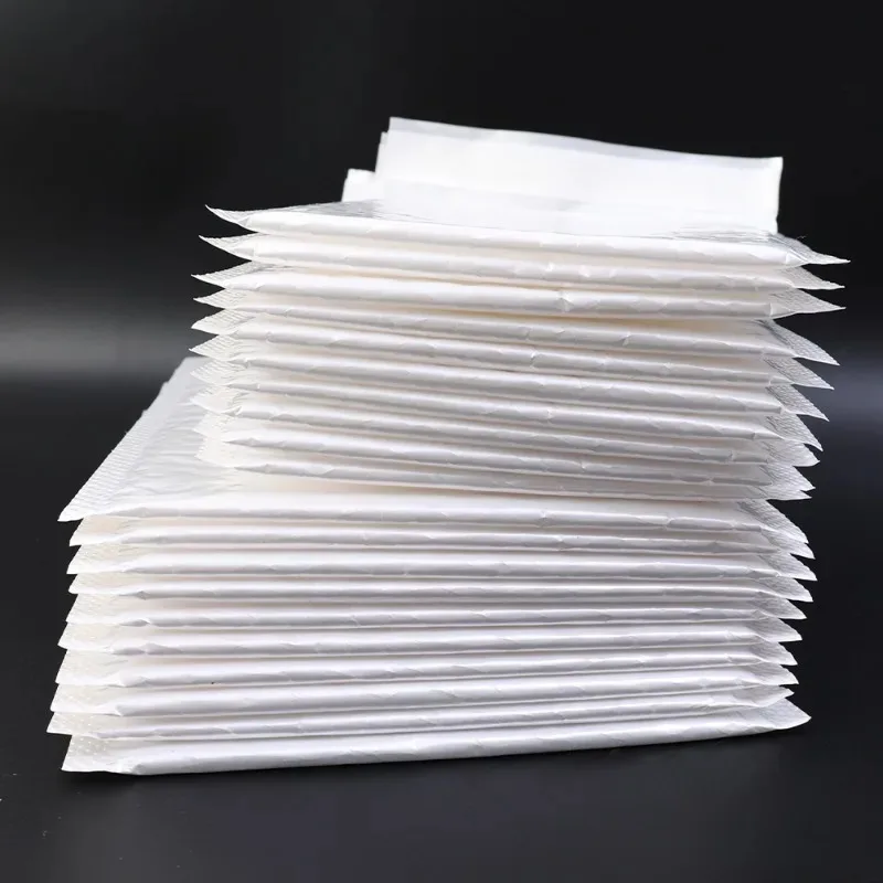 Boblemailers hvid polstret kuvert til emballage, forsendelse, selvlukkende poser, boblekuvert