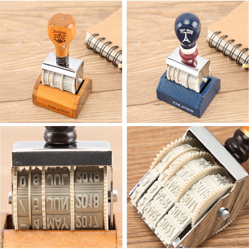 Wooden handle date DIY stamp DIY wooden rubber stamps for scrapbooking stationery standard stamp