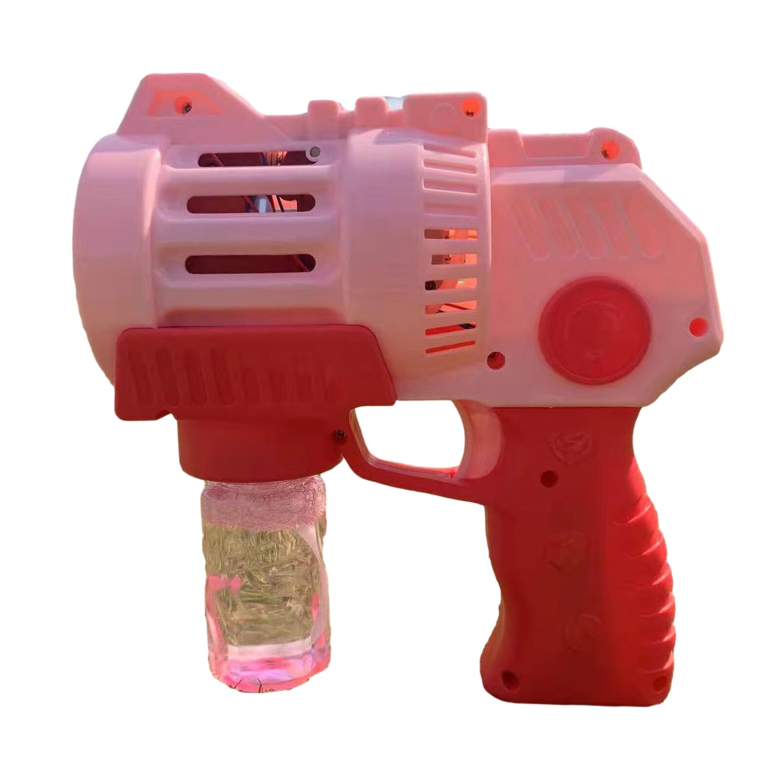 Bubble Machine Met Licht Automatische Outdoor Zomer Bellen Maker Tuin Kids Speelgoed Plezier Blauw Roze 2 kleuren: Pink