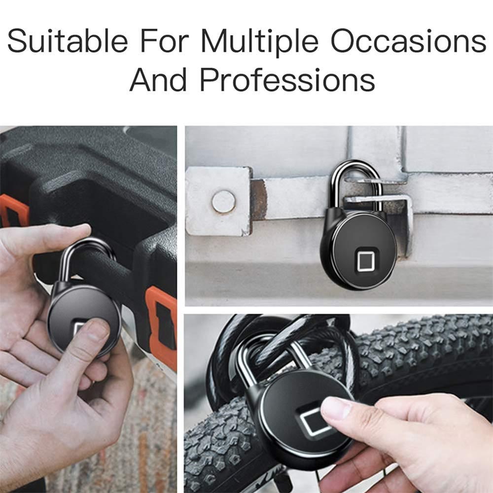 Fingerprint Padlock APP Bluetooth IP66 Waterproof Smart Lock, USB Rechargeable Security Keyless Lock for School Locker, Gym ZW02