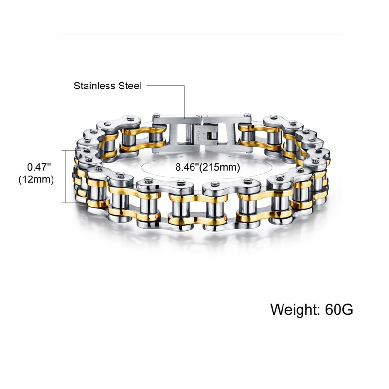 Modyle Biker 316L Stainless Steel Mens Bracelet Sports Jewelry Bike Bicycle Chain Link Bracelet Casual Jewellery