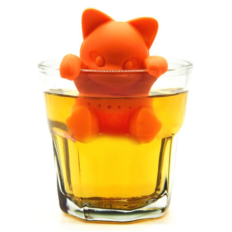 Infuseur à thé en Silicone en forme de chaton, mignon, théière, infuseurs, filtres à café