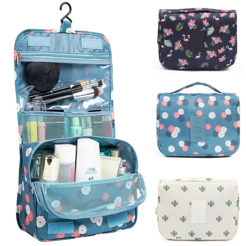 Cosmetic Bags Portable Toiletry Makeup Bag Wash Travel Bag Folding Hanging Zipper Storage Case Waterproof Organizer