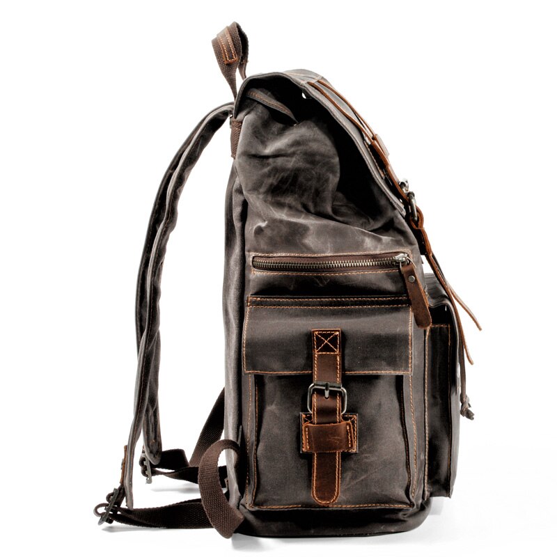 Mochila de lona camuflada vintage masculina, mochila para laptop, mochila de lona impermeável, mochila grande para viagens, escalada