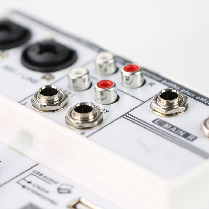 Sound Card Mixing Console Digital 4 Channels Bluetooth o Mixer USB Input 48V Power for Music Recording-EU Plug