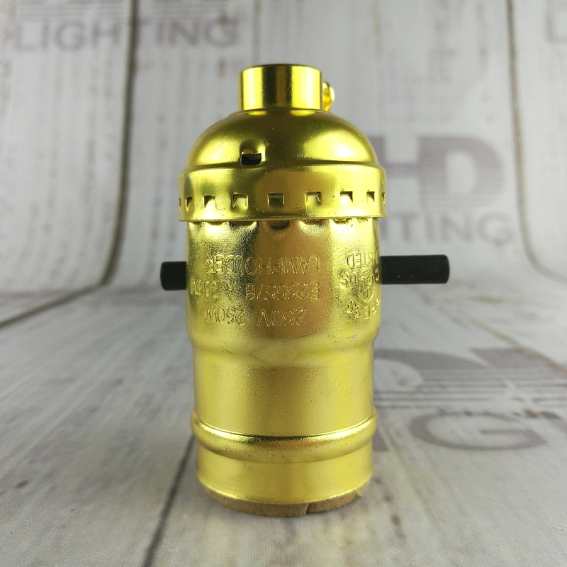 Aluminiumsockel  e26 ul lamphållare 110v/220v amerikanska små lampsockelbrytare gör-det-själv lamptillbehör: Silver-