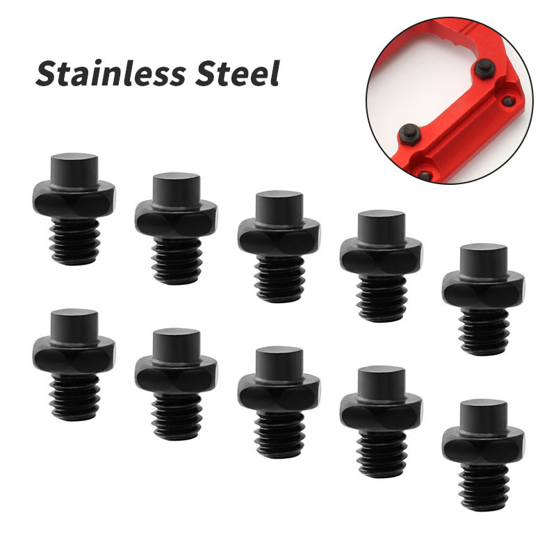 MUQZI 10pcs MTB Pedal Bolts M4 Pedal Screws Stainless steel Aluminum Alloy Titanium alloy Anti-skid Pedal Pin Bike Parts: green