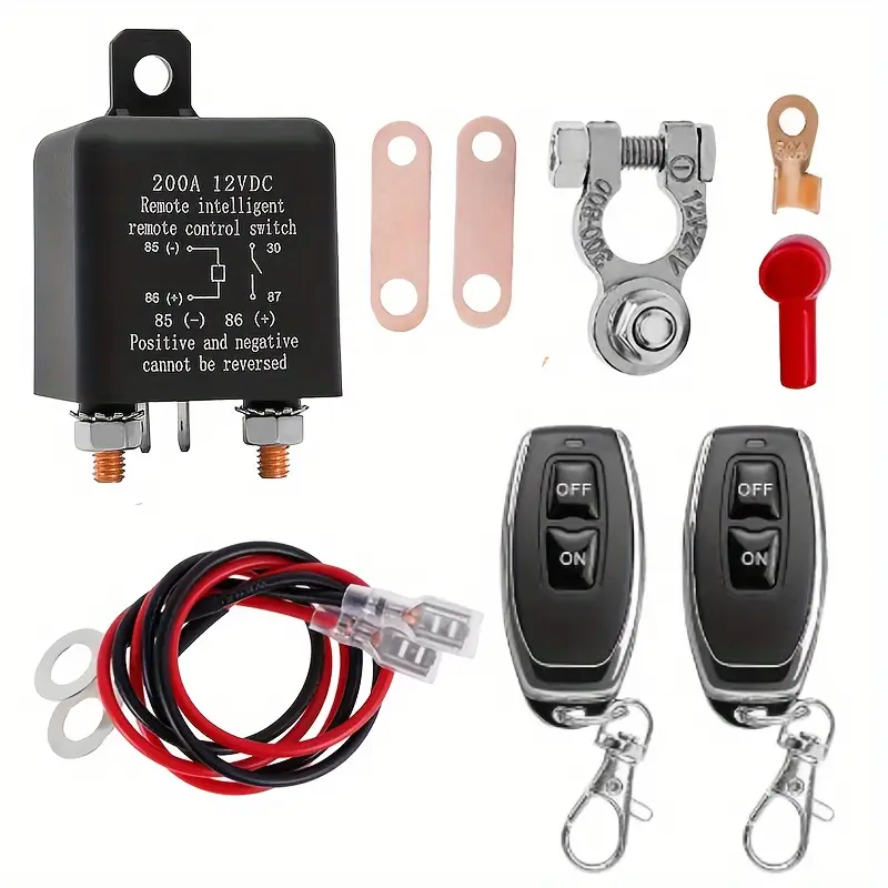 Automotive Relay Remote Car Control Battery Disconnect Anti-Theft with Dual Remote Control Switch Battery Switch Relay 12V: Default Title