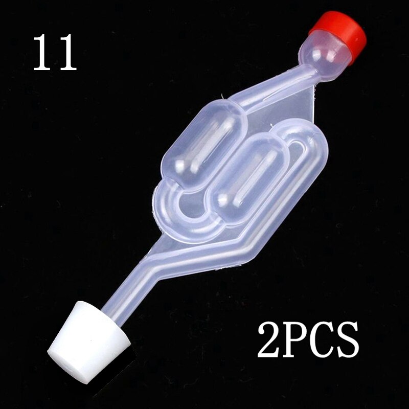 2pcs/Lot Home Brew Wine Fermentation Airlock With Silicone Stoppers Plug Airlock Seal Valve Bubbler Fermentation Brewing Tools: Airlock Size 11 Plug