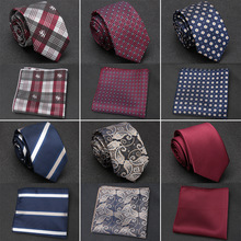 Xgvokh Mannen Das Set Wedding Stropdassen Voor Mannen Hanky Stropdas Dot Gestreepte Gravata Jacquard Tie Sociale Partij Accessoires