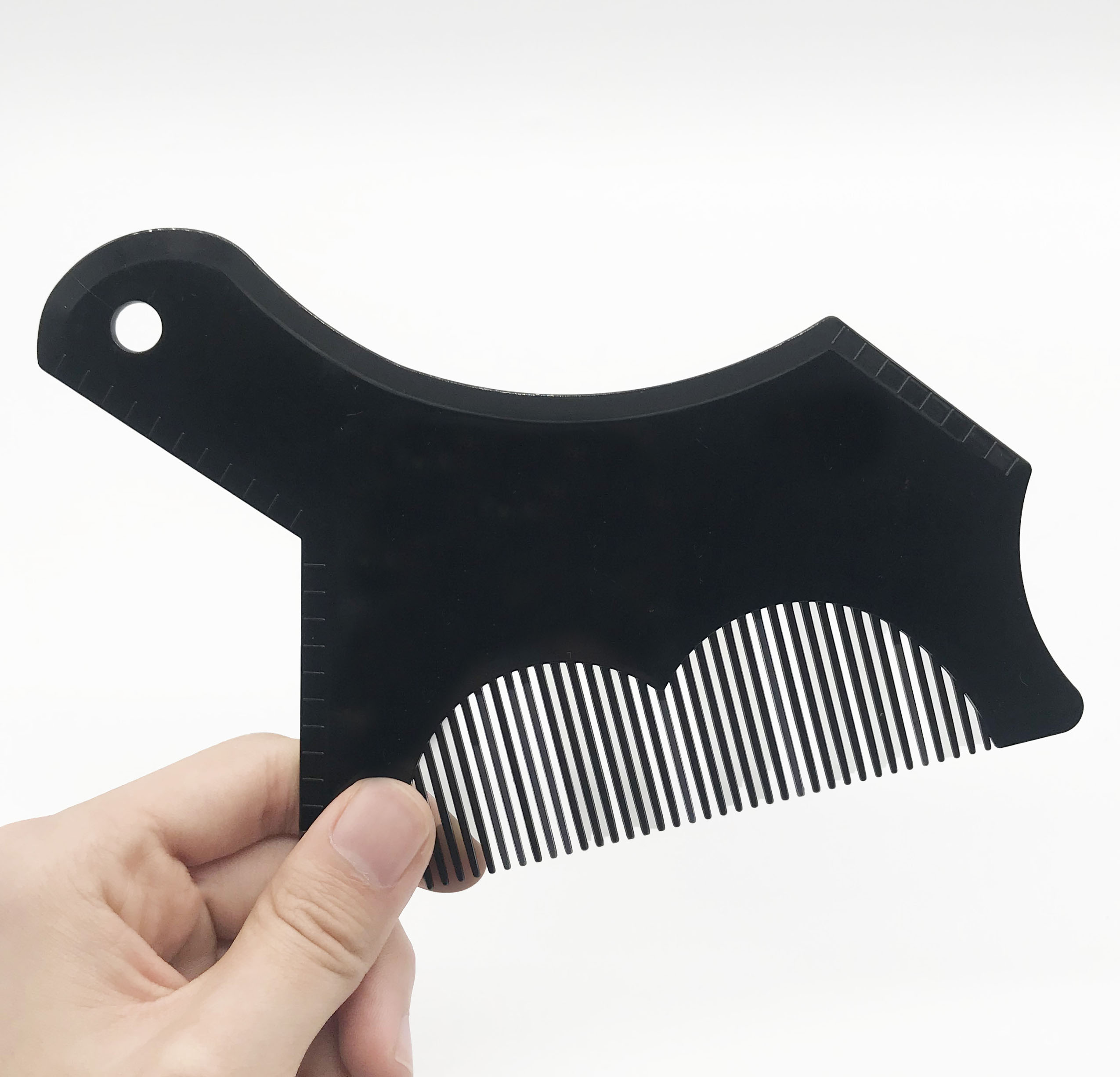 1pc mænd skæg skabelon skæg kam styling shaper hår skæg trim barbering guide værktøj makeup skønhed værktøj: Sort