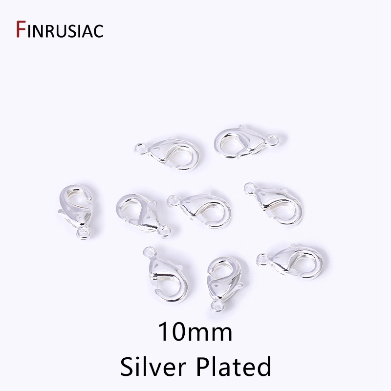 14k/18k verguld messing 10mm 12mm kreeft sluitingen voor sieraden maken, handgemaakte DIY sieraden ketting accessoires: L / YELLOW