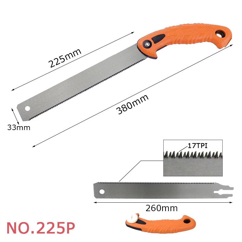 Portable Garden Pruning Hacksaws Wood Bamboo Trimming Hand Saw Woodworking Saw Ergonomic of Soft Rubber Handle