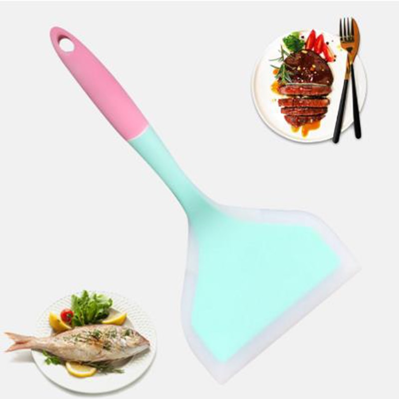 Pro silikon spatel nötkött ägg köksskrapa bred pizza spade non-stick vändare matlyftare hem köksredskap