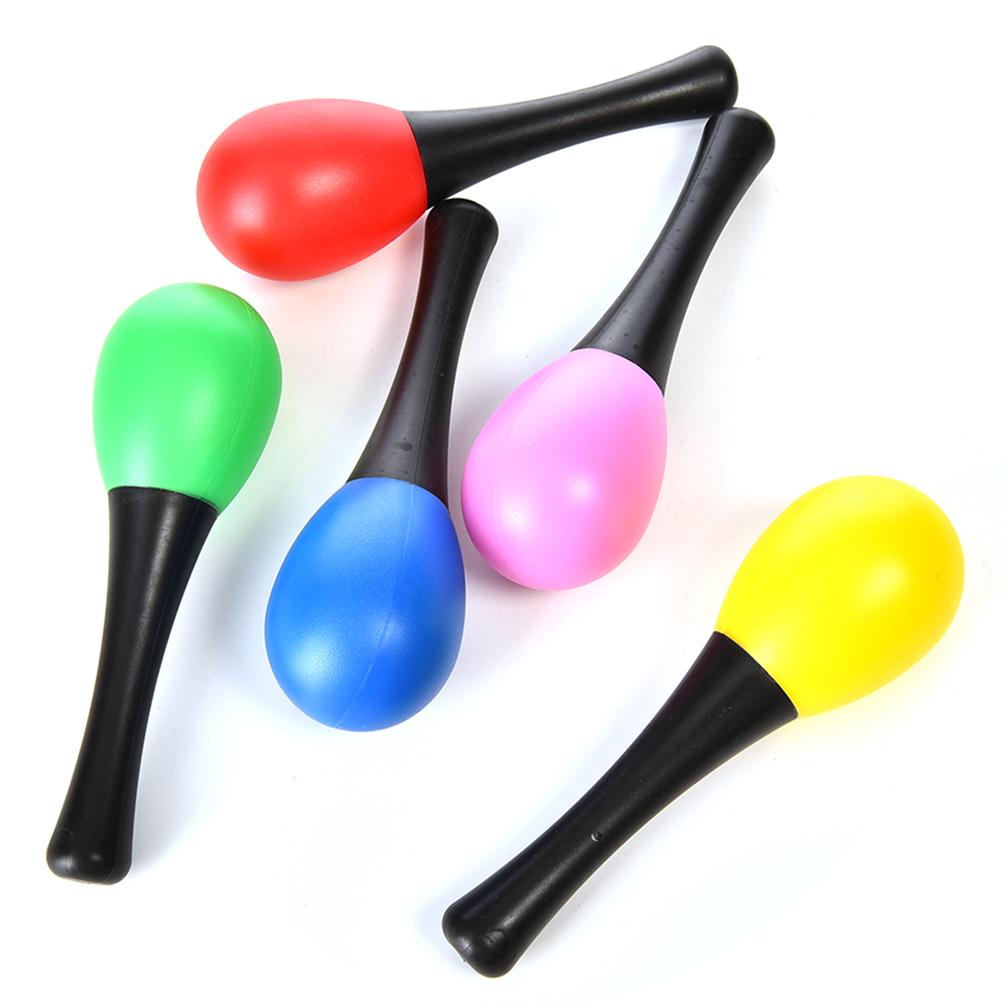 Plastic Zand Hamer Maraca Rattle Shaker Kids Muziekinstrumenten Baby Geluid Muziek Speelgoed 1 stks-Willekeurige Kleur