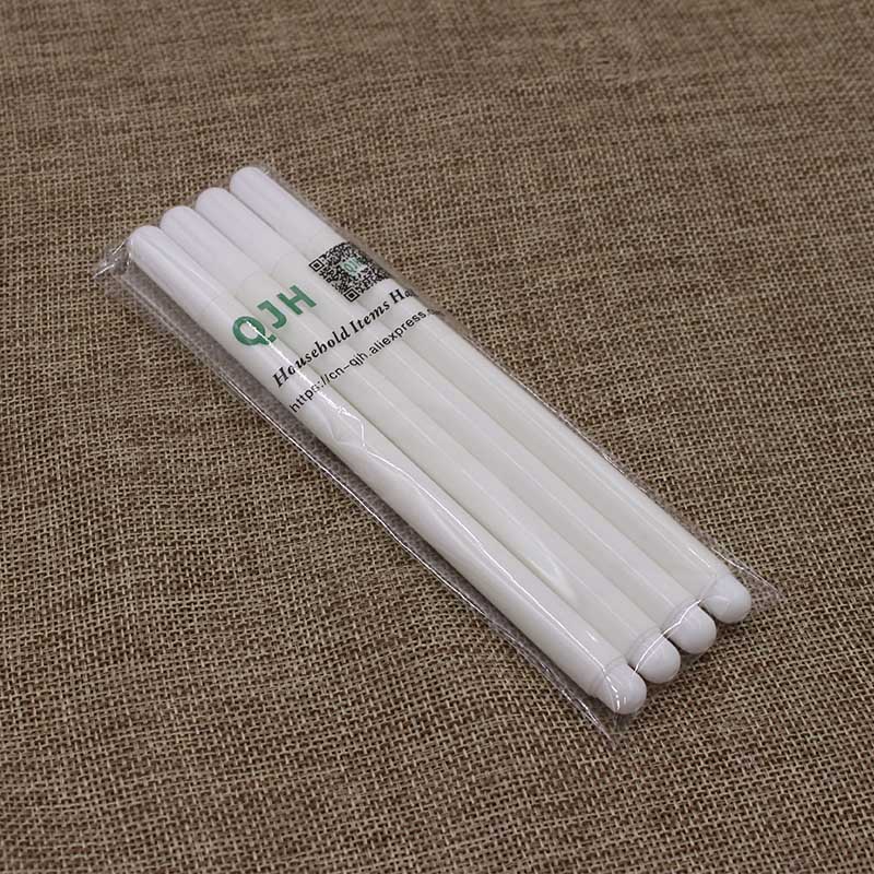 4 pçs marcadores de ponto solúvel ponto cruz água canetas apagáveis ilhó tinta tecido marcação canetas diy bordado ferramentas costura: Branco