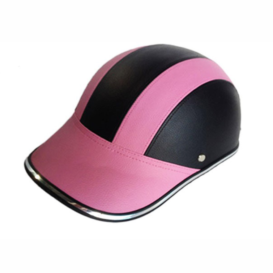 GRATIS SIZE PU Leer Motorfiets Open Half helmen Fiets Scooter Helm Vrouwelijke Moto Casco Baseball Cap gorras de beisbol