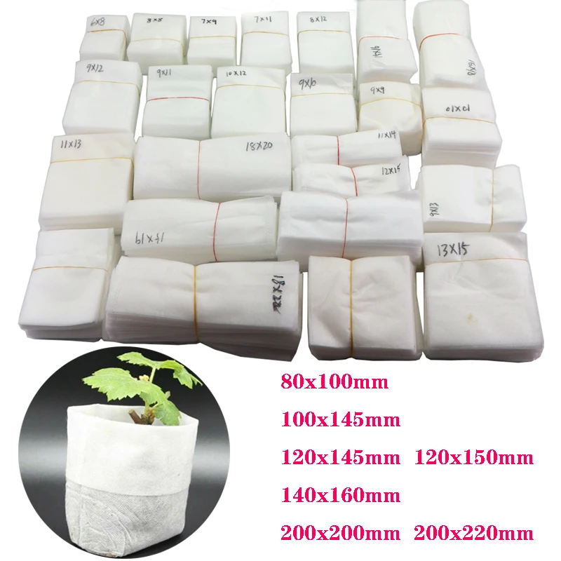 25/50/100 Stuks Verschillende Maten Niet-geweven Zaailing Zak Potten Milieuvriendelijke Beluchting Planten Kwekerij Tas plant Groeien Stof Pouch
