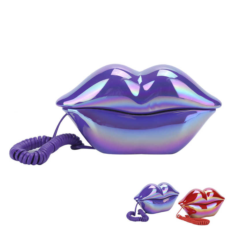 Galwanizacja modne zabawne wargi telefon WX-3016 numer przechowywania nas/UK okablowanie telefon domowy