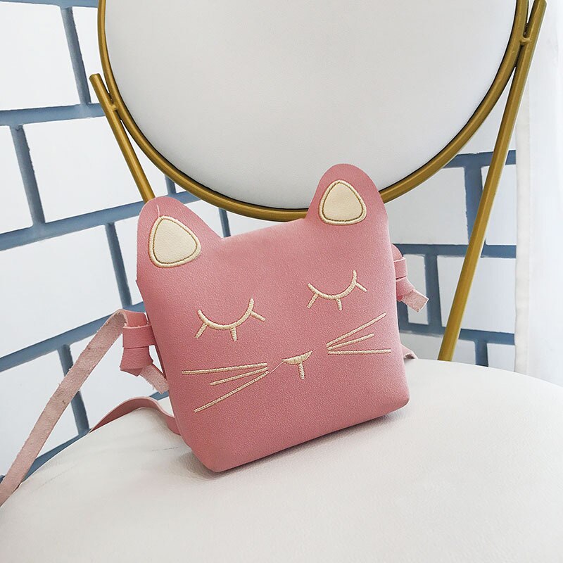 Cute PU Leather Kids Coin Purse Rabbit Bowknot Mini Messenger Bag Handbag Children Crossbody Bag for Girl Shoulder Bags: pink