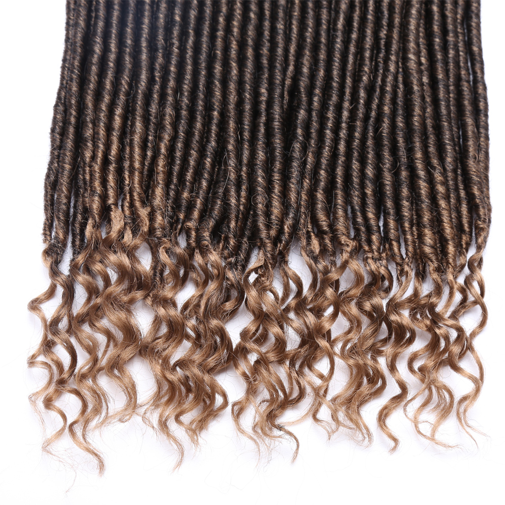 Lot Faux Locs Straight Crochet Hair Goddess Locs with Curly Ends 16 Inch Synthetic Prelooped Crochet Twist Hair Extensions