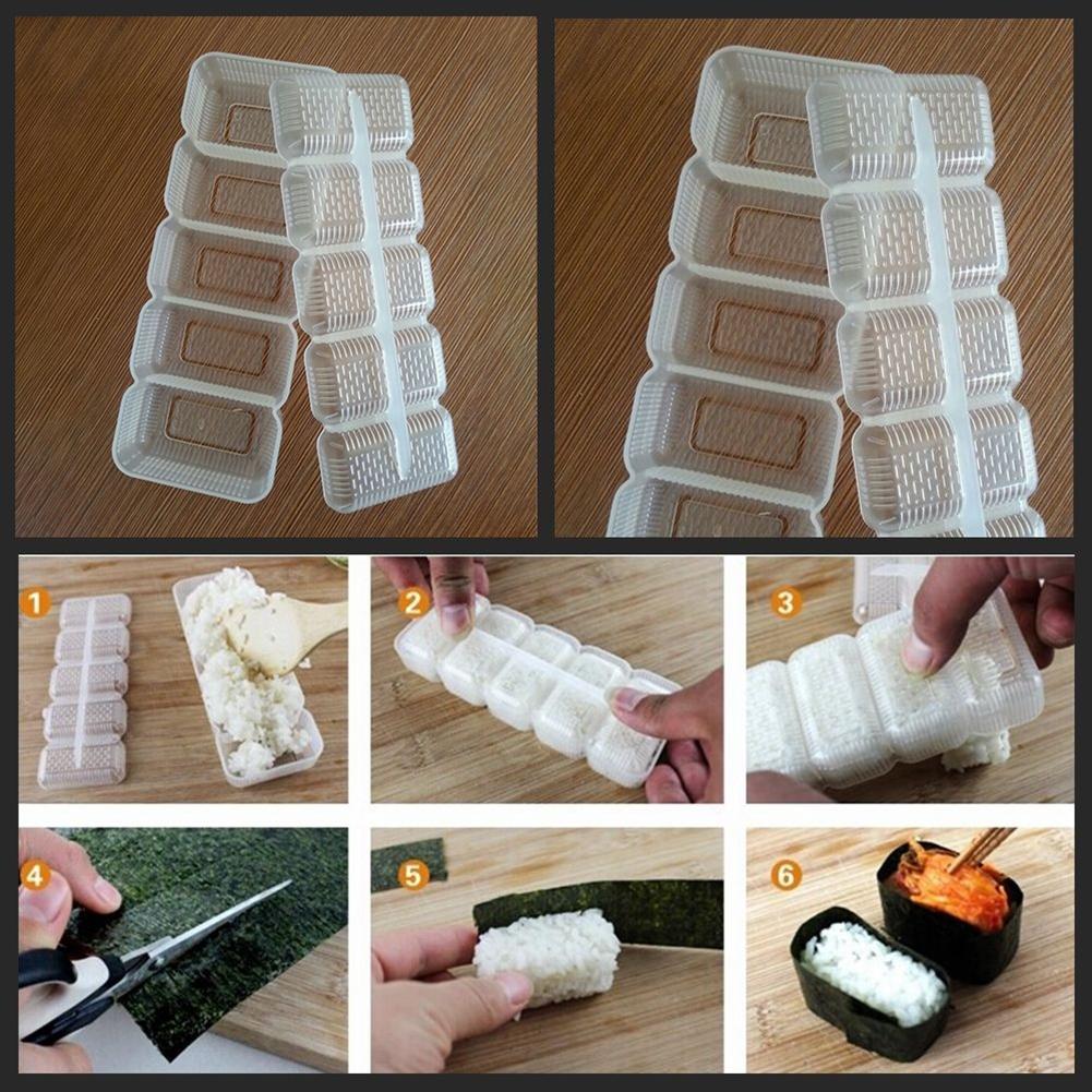 5 gitre sushi maker nori ris kugle rulle skimmel diy onigiri bento køkken værktøj