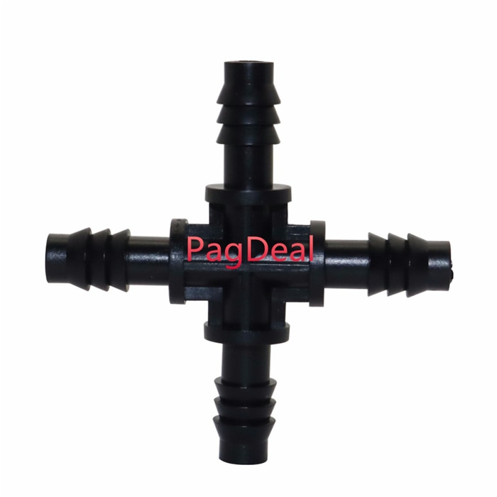 5pcs 8/11mm Hose Connector 4 Way Splitter Connection Garden Irrigation Water Micro Hose Socket Joints