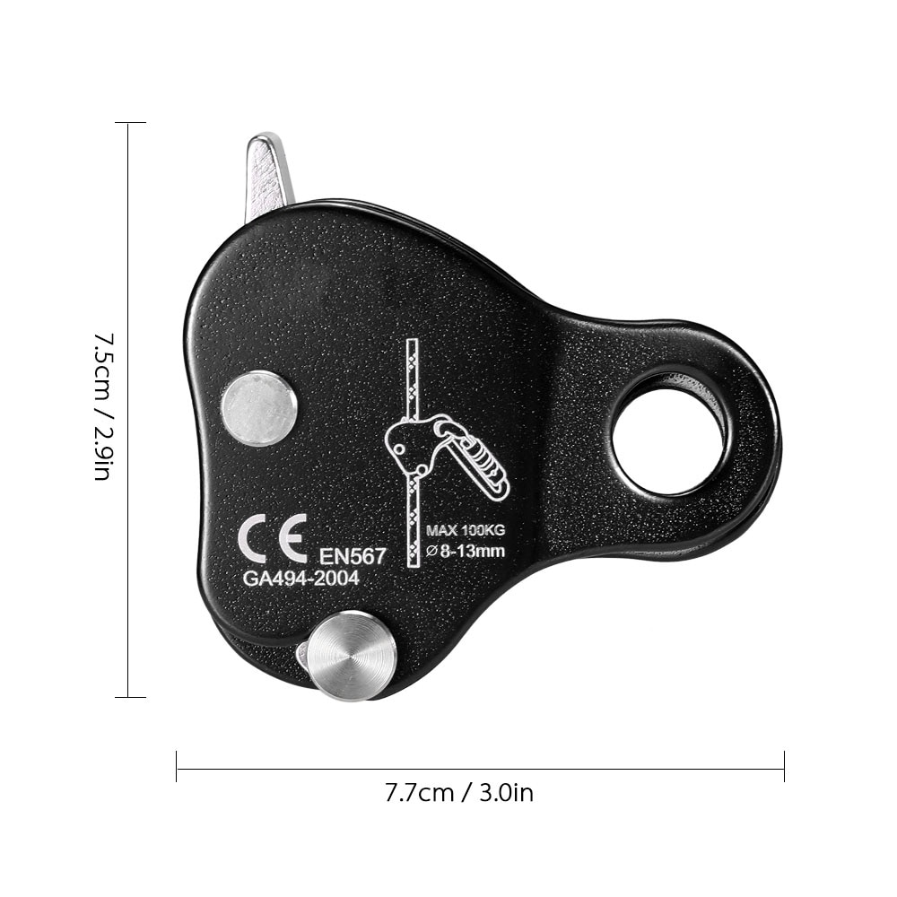 Safety Climbing Protective Ascender 220LB Climbing Protective Device Rope Grip Outdoor Climbing Rigging 8-13MM Rope