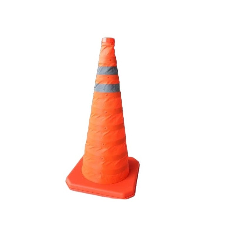 70cm Height Folding Reflective Safety Cones Warning Reflective Plastic Road Cone