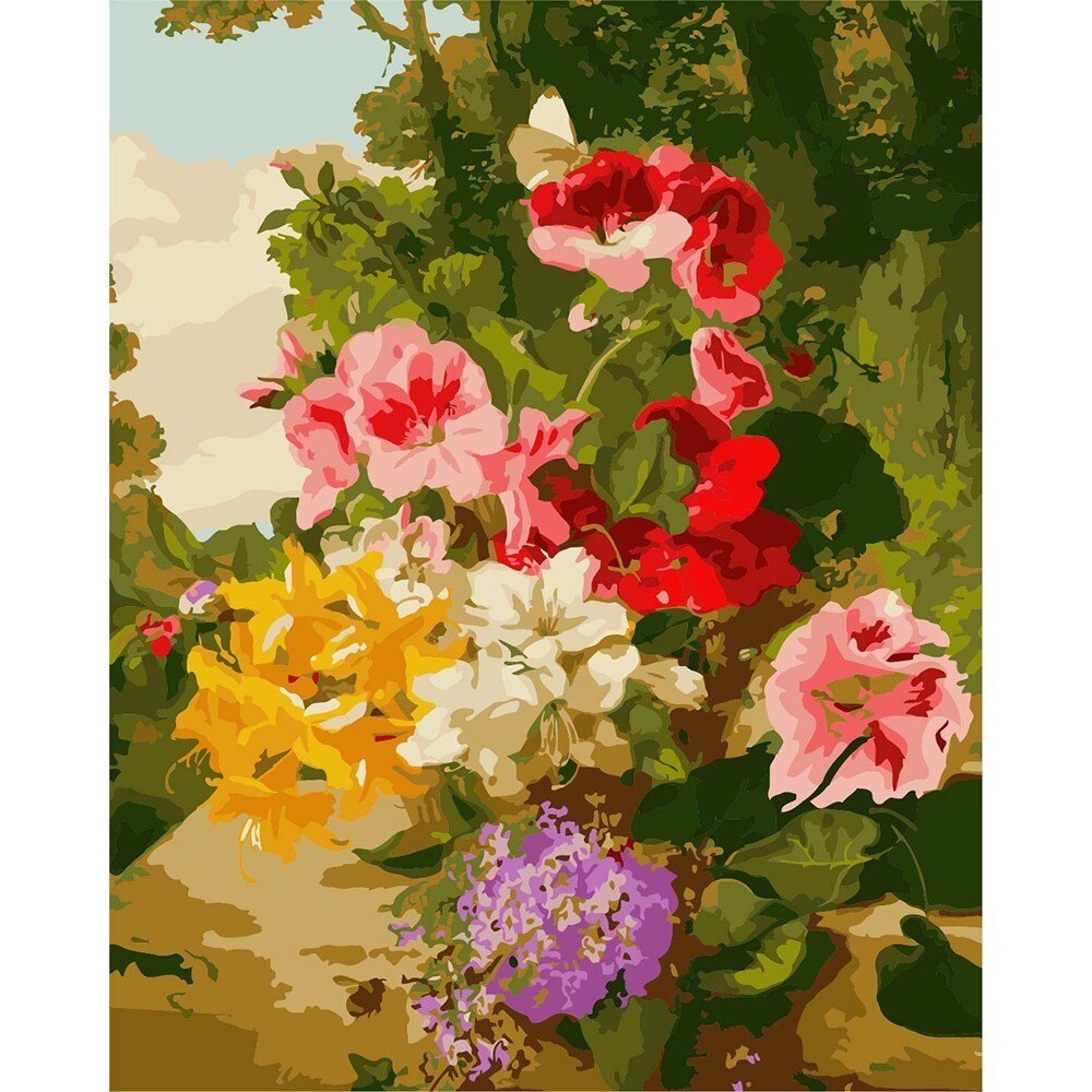Azqsd Bloemen Schilderen Nummers Handgeschilderd Frameloze Olieverf Vaas Acryl Verf Op Canvas Voor Home Decor A527: SZYH-A531