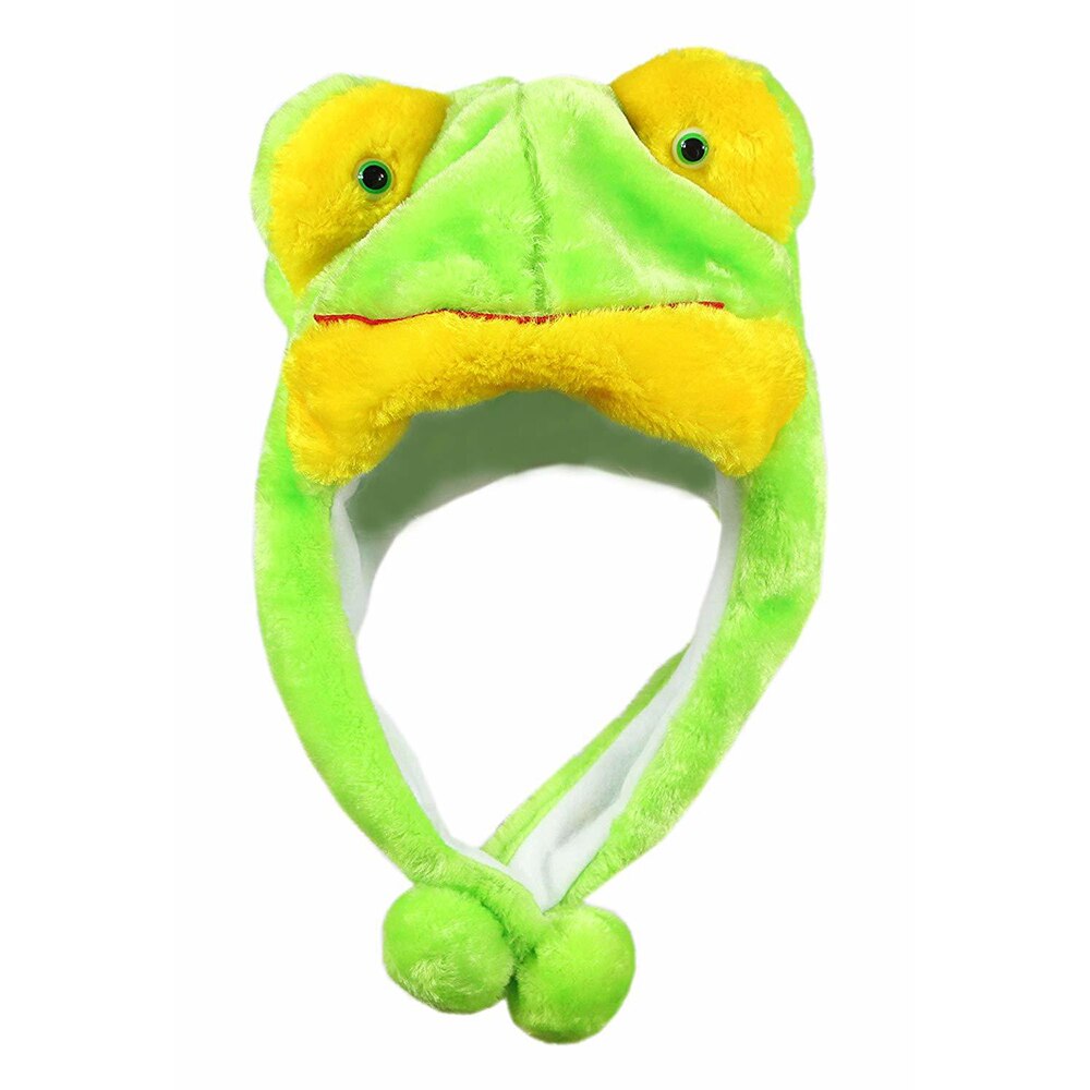 Cartoon Plush Animal Fuzzy Beanie Warm Hat Winter Adult Women Mens Children Cosplay Costume: frog
