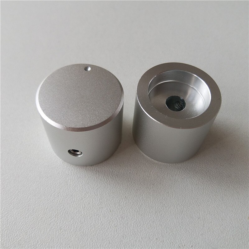 2pcs aluminum knob potentiometer knob 25*22*6mm potentiometer cap car knob switch cap Encoder for amplifier knob: Silver