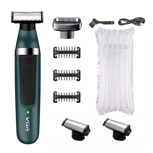 VGR afeitadora electrica para hombre afeitadora Impermeable Maquinilla de afeitar Recargable recortadora de barba Portátil maquina de afeitar cuchillas de doble cara Máquina de afeitar para hombres V-393: Rojo