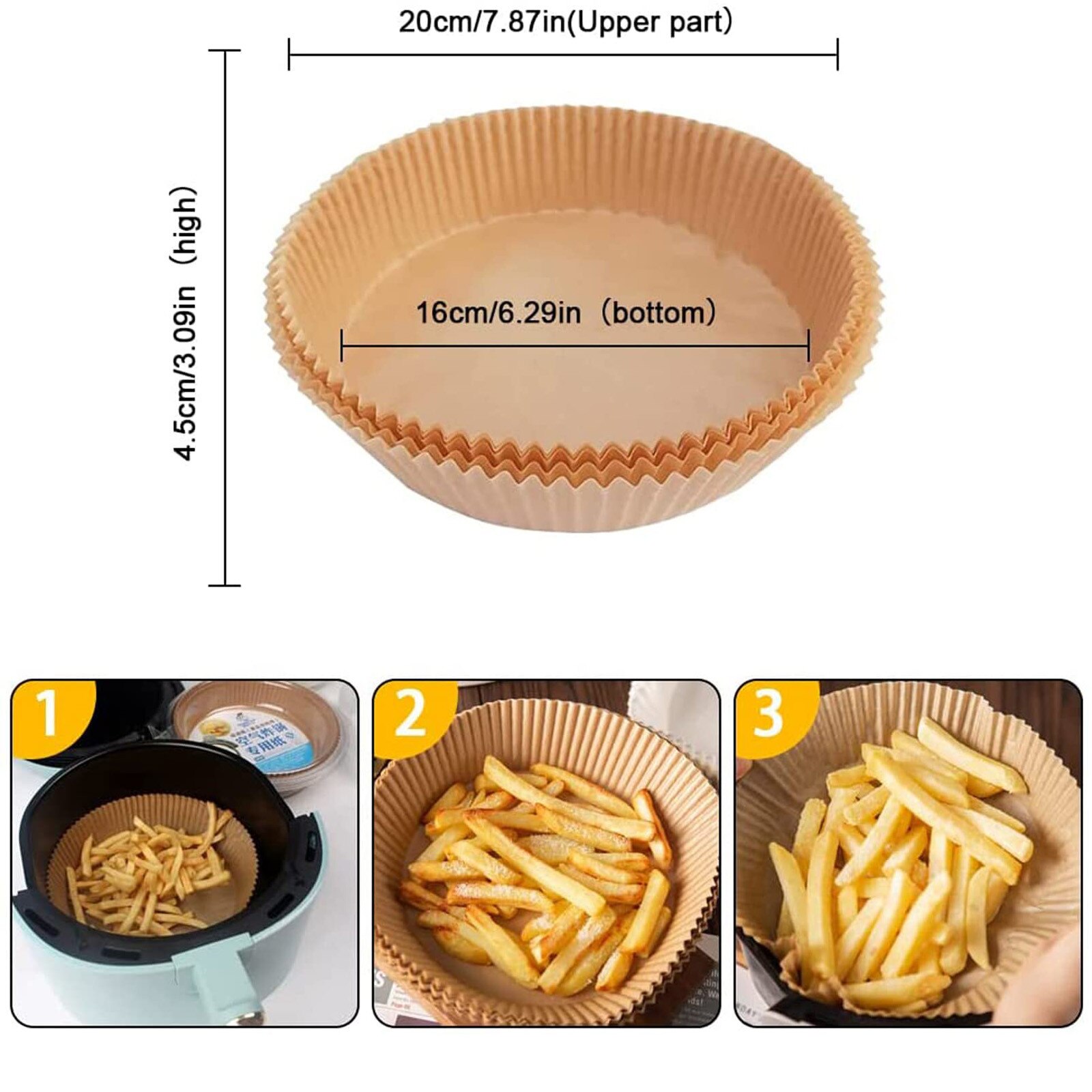 Papier parchemin spécial pour friteuse à Air, four, cuisine, poêle, papier résistant à l'huile et absorbant l'huile pour assiette de barbecue domestique