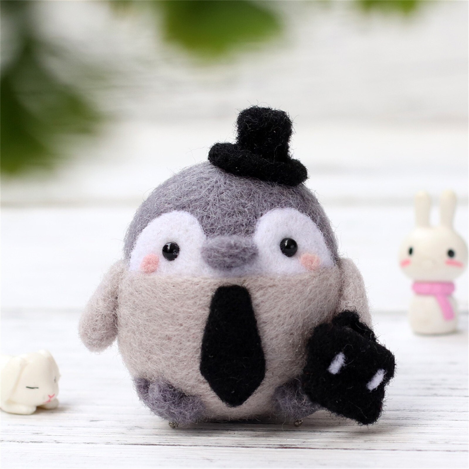 Kawaii Pinguin Handgemachte DIY Sack Wolle Filze Material Paket Nadel Filzen Bausatz Plüsch Spielzeug Erwachsene freundlicher Anfänger Hause Spaß Fieltro: A
