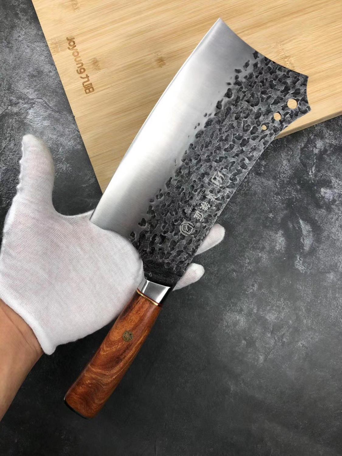 Handgemachte Geschmiedet Butcher Chef Messer mit Messer Mantel Hohe Carbon Verkleidet Stahl Chinesischen Küche Messer Mit Full Tang Griff