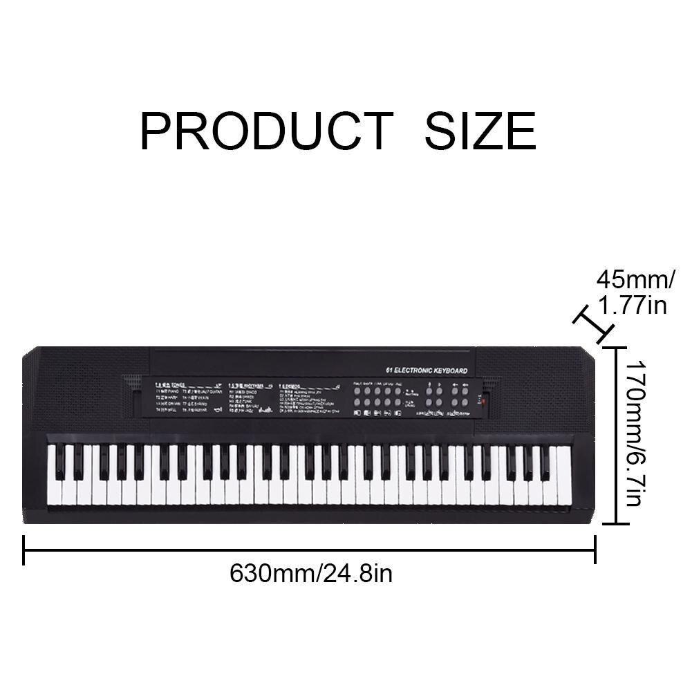 Teclado electrónico de 61 teclas, Piano, componentes de plástico y electrónicos, instrumentos musicales para niños, de navidad