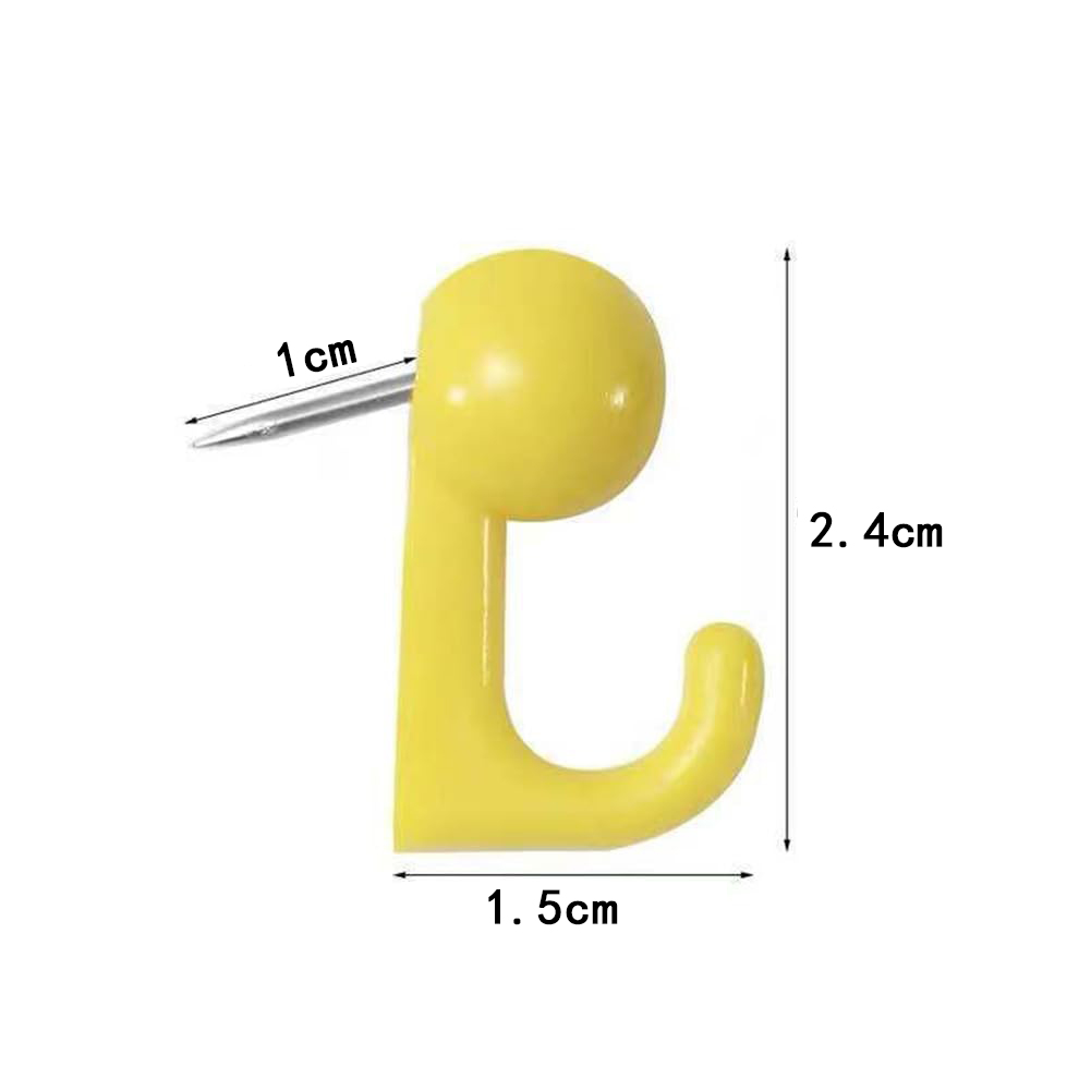 50pcs Push Pin Hooks Plastic Heads Cork Board Hooks Decorative Hanging Hook for Bulletin Board Home Office School Supplies