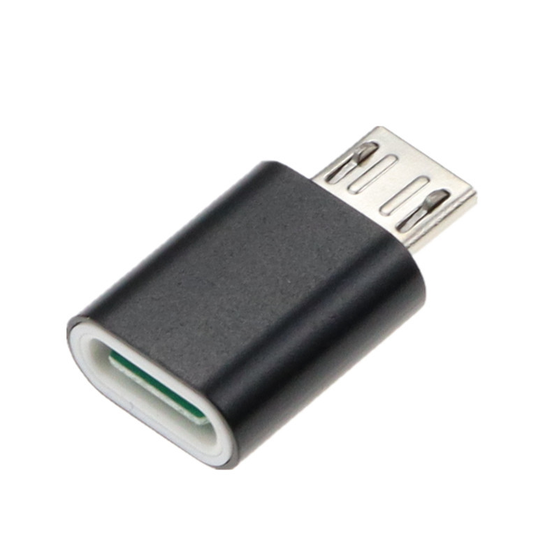 USB Type C Female To Micro USB Male Adapter Connector Type-C Micro USB Charger Adapter V8 Charging Data Transmission Converters: black