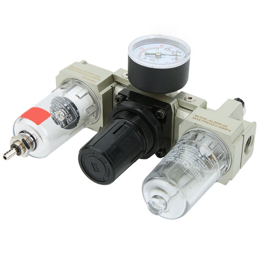 Luft olie-vand separator triplet automatisk dræningstrykregulator aluminiumslegering krop luftkompressor filter  ac2000-02a