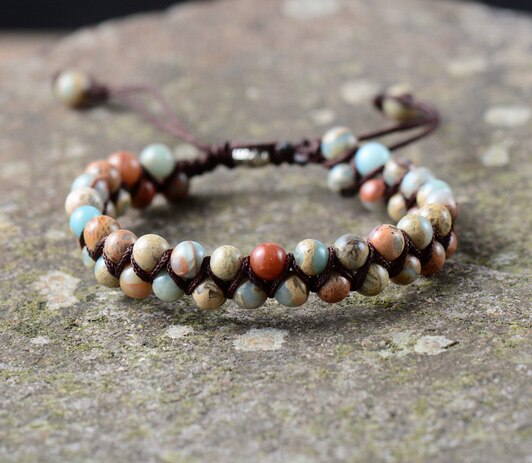 Wrap Bracelet Unique Natural Stones Braided Cuff Bracelet Friendship Bracelets Women Bracelet Jewelry: Women King Jasper