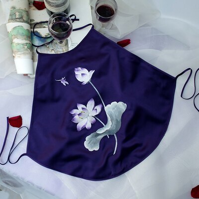 100% handmade Silk Stickerei zubehör erwachsene Chinesischen brust abdeckungen lotus muster Valentinstag: NO.3