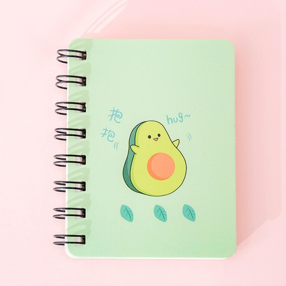 Cartoon Mini Flipable Draagbare Spoel Notebook Leuke Avocado Losbladige Notepad Dagboek Schoolbenodigdheden Briefpapier Kids: B