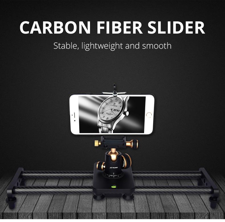 40Cm Draagbare Camera Recorder Stille Koolstofvezel Slide Track Slider Dolly Met 4 Rollager Video Movie Fotografie R60