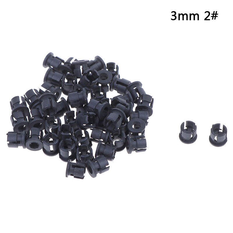 50 stk. nyttig sort plastik 3mm 5mm lampe ledet diodeholder sort klipsbeslagsstikmontering: B