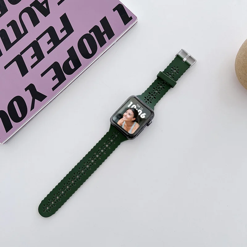 Siliconen bandjes voor Apple Watch 44 mm 40 mm 38 mm 42 mm Ultra 2 49 mm sportarmband iwatch serie 9 7 8 6 Se 5 4 3 41 mm 45 mm band: S / White black