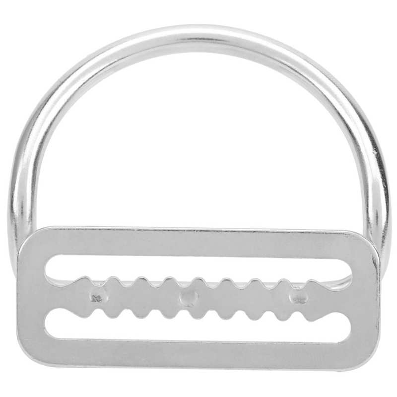 2Pcs Stainless Steel Scuba Diving Weight Belt Slide Keeper D Ring Webbing Harness Belt Retainer Stopper Diving BCD Accessories