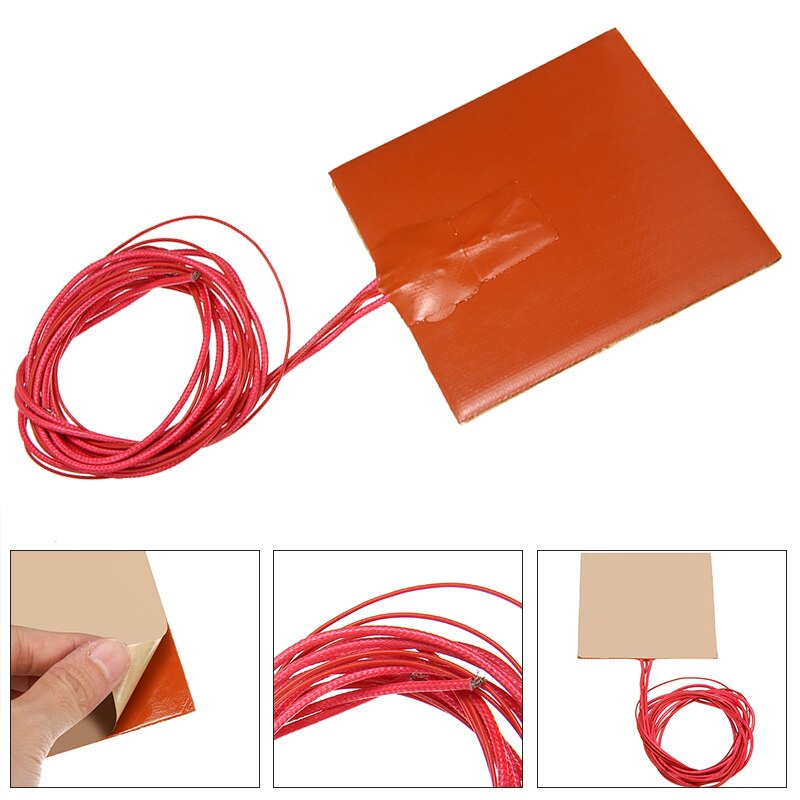 50W 12V Silikon Heizung Pad Elektrische Silikon Wärme matt Für 3D Drucker Erhitzt Bett Heizung Matte Erwärmung Werkzeuge 100x100mm